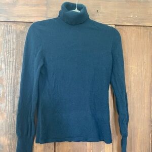 Ann Taylor Navy Blue Cashmere Turtleneck Sweater M